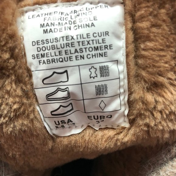 PAJAR Winter Fleece Lined Taupe Block Heel Fold Over Booties Size 8 - Picture 9 of 11